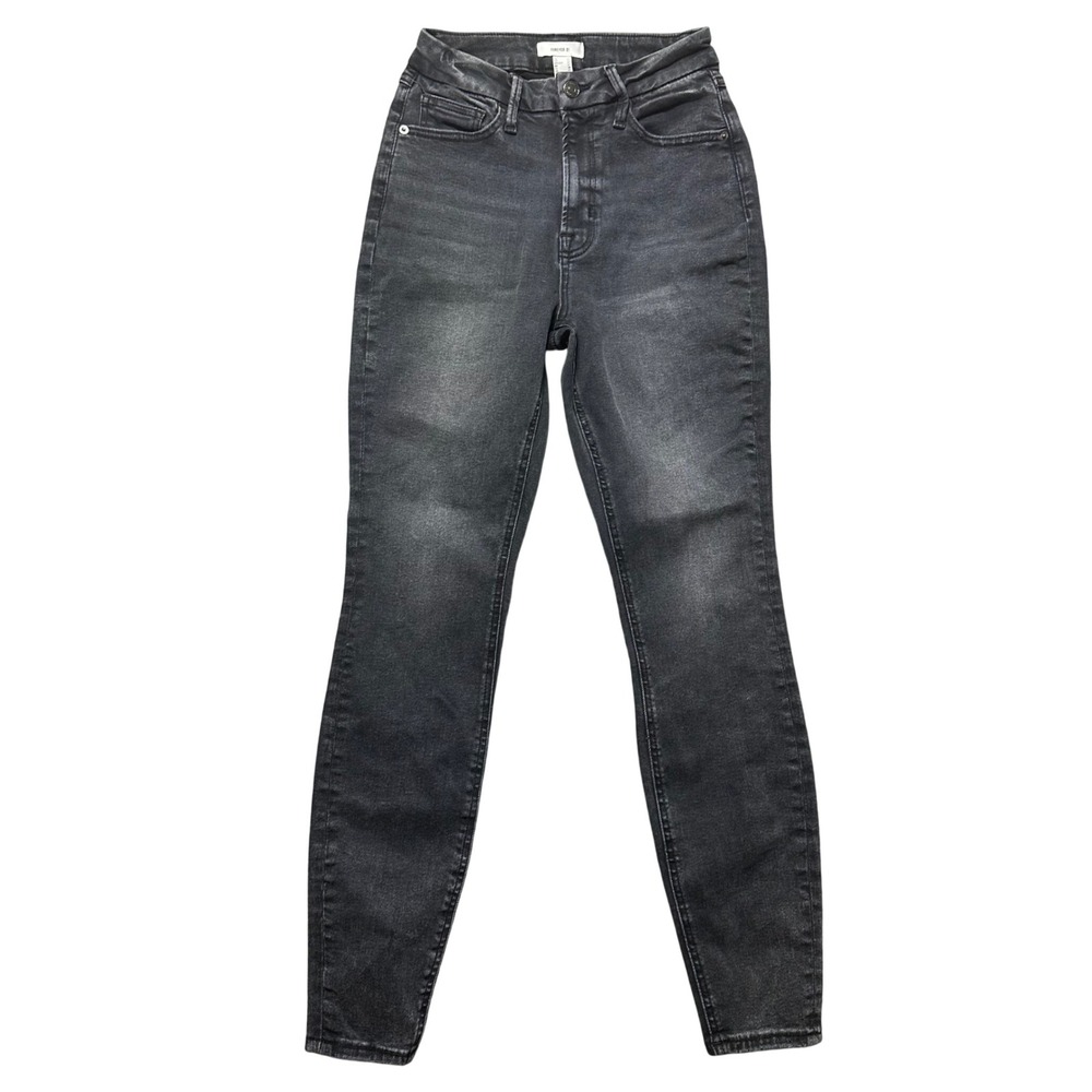 Forever 21 Womens High Waisted Skinny Jeans‎ Dark Gray Size 27
